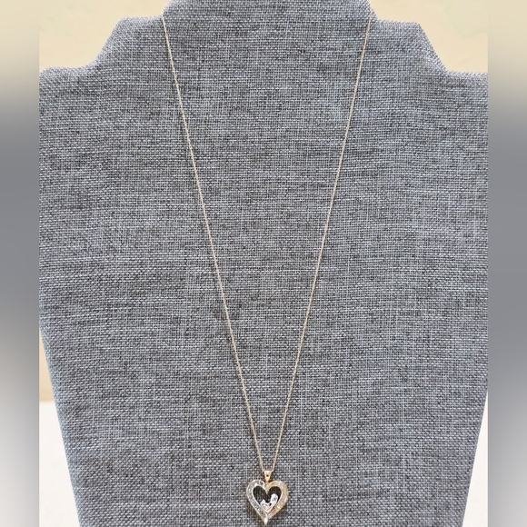 10k Mother and Child White and Yellow Gold Diamond Pendant on 10k Chain Necklace - Picture 15 of 16